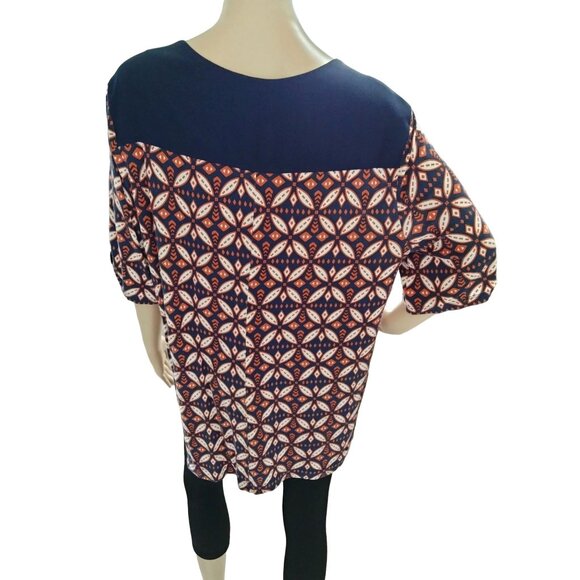 Cato Womens Geometric Design Mini Spike Stud Button Front Top In Size XL - Picture 6 of 8